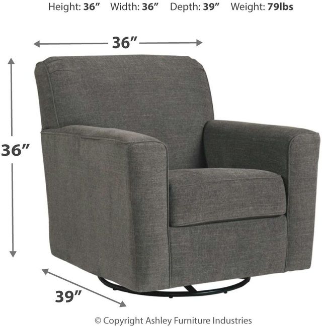 Ashley® Alcona Charcoal Swivel Glider Accent Chair 5
