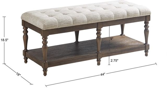 Olliix by Martha Stewart Highland Ivory Accent Bench | Bob Mills Furniture