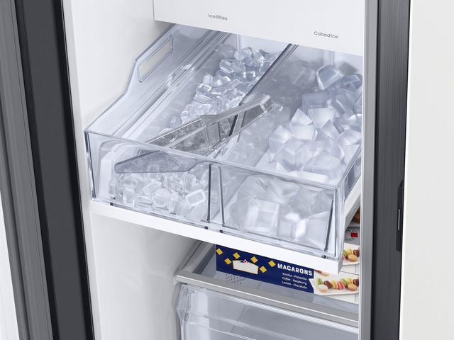 Samsung Bespoke 28.0 Cu. Ft. White Glass Side-by-Side Refrigerator ...