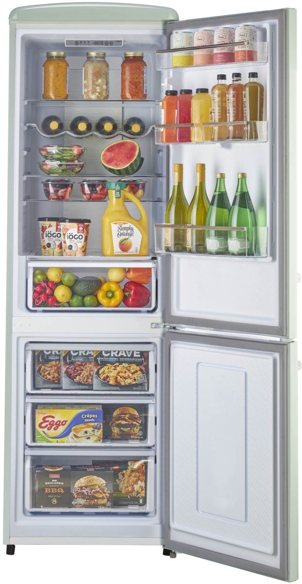 Unique® Appliances Classic Retro 7 Cu. Ft. Summer Mint Green Counter Depth  Bottom Freezer Refrigerator, Big Sandy Superstore