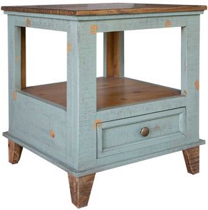 International Furniture Direct Toscana Sage Green Chair End Table