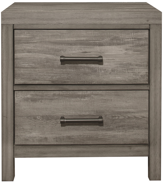 gray weathered wood nightstand