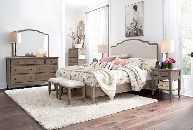 AspenhomeProvence King Bed, Dresser, Mirror, Chest and 1 Nightstand 12