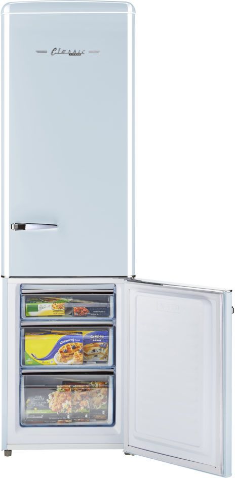 Unique® Appliances Classic Retro 9.0 Cu. Ft. Powder Blue Counter Depth Freestanding Bottom Freezer Refrigerator 3