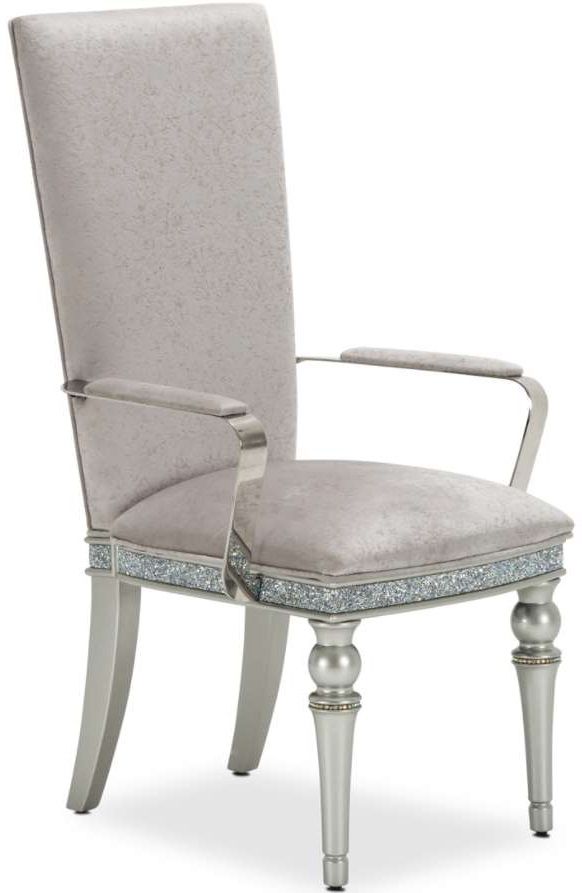 Michael Amini® Melrose Plaza Dove/Silver/Taupe Arm Chair
