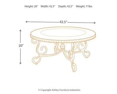 Signature Design by Ashley® Rafferty Dark Brown Round Coffee  Table 4