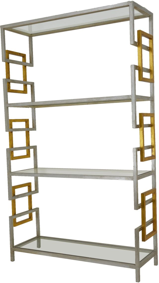 Zeugma Imports® Silver and Gold Bookcase-2