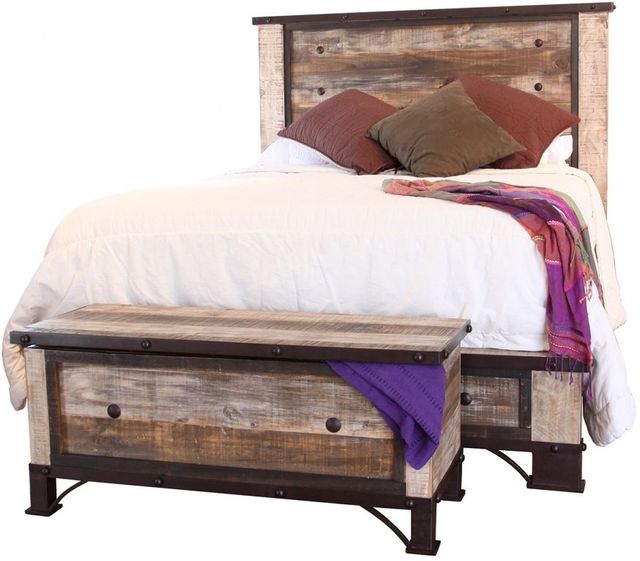 International Furniture© Antique Wood Queen Bed-0