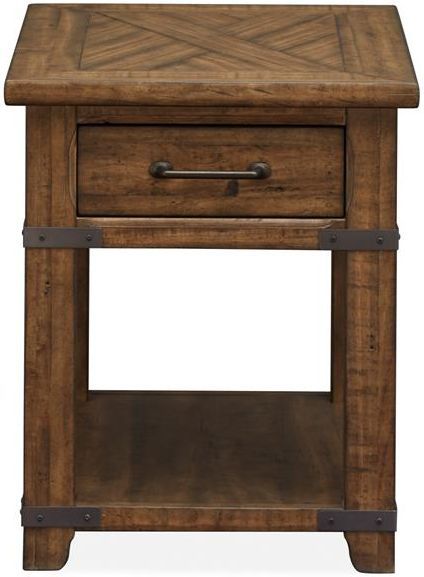 Magnussen® Home Chesterfield Farmhouse Timber Rectangular End Table 1