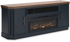 Signature Design by Ashley® Landocken Two-Tone 83" TV Stand with Electric Fireplace