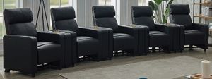 Coaster® Toohey 9-Piece Black Home Theater Seating Set