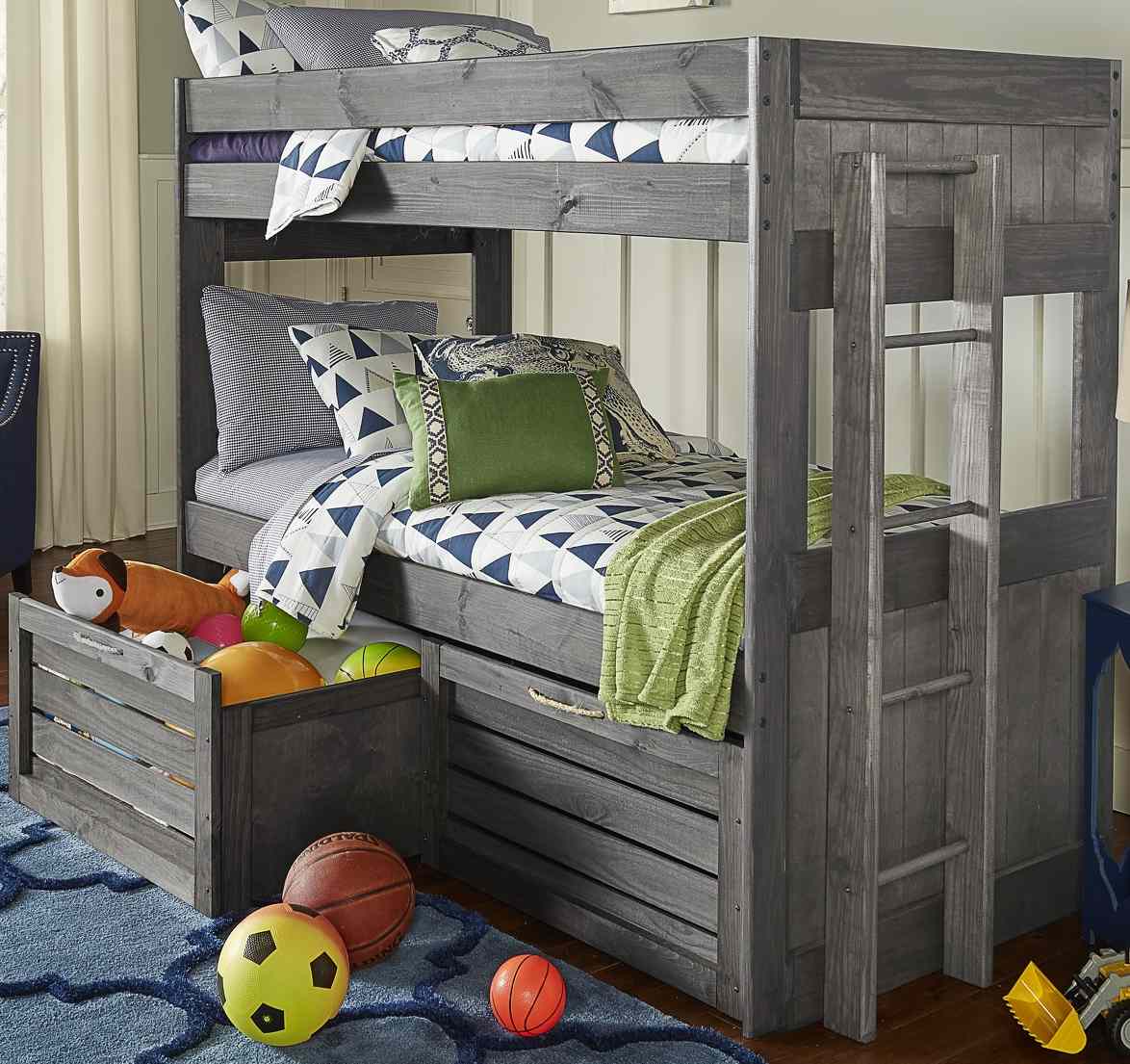 Simply Bunk Beds Duncan Gray Twin/Twin Bunk Bed