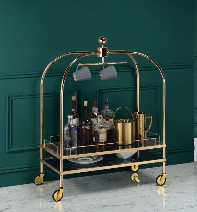 ACME Furniture Bryna Gold Serving Cart | Urner's | Bakersfield, CA