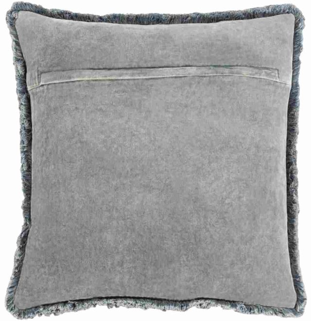Surya Washed Cotton Velvet Medium Gray 18"x18" Pillow Shell with Polyester Insert-1