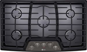 CLOSEOUT LG 36” Black Stainless Steel Gas Cooktop