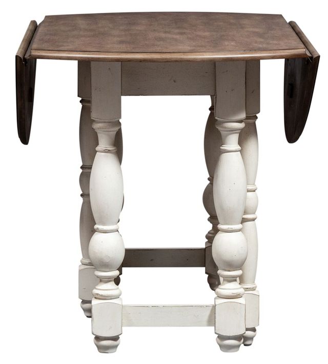 Liberty Furniture Abbey Road Porcelain White Gate Leg Drop Leaf Sofa Table-1