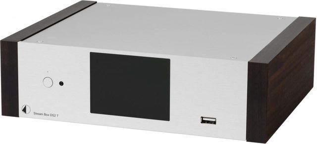 Pro-Ject Stream Box DS2T Silver Preamplifier with Eucalyptus Wooden Side Panels 0