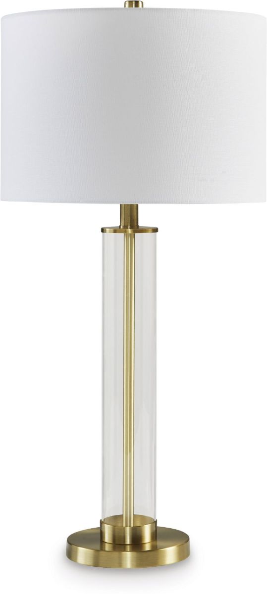 Signature Design by Ashley® Orenman 2-Piece Clear/Brass Table Lamp