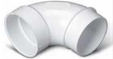 Broan® White 90° Sweep Elbow