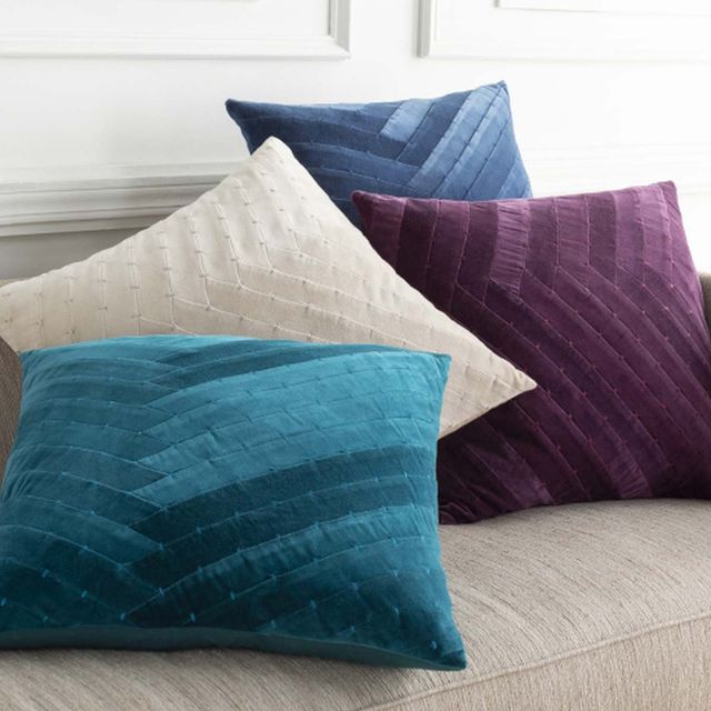 Surya Aviana Dark Blue 22"x22" Pillow Shell with Polyester Insert-2