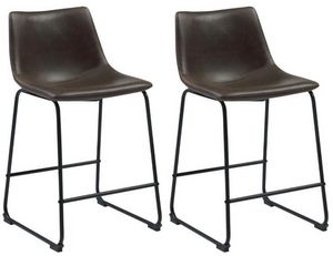 Coaster® Michelle 2-Piece Brown/Black Counter Height Stools