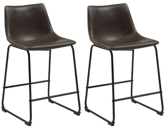 Coaster® Michelle 2-Piece Brown/Black Counter Stools