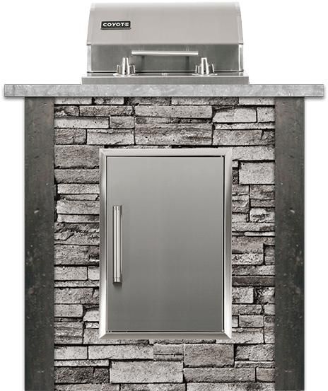 Coyote Outdoor Living 3 ft Stacked Stone Gray Electric Island-0