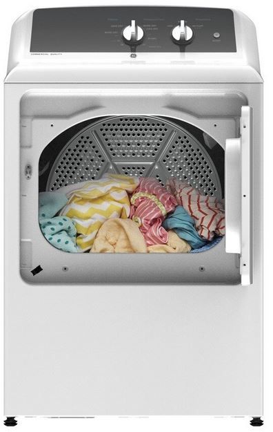GE® 6.2 Cu. Ft. White Commercial Natural Gas Dryer 4