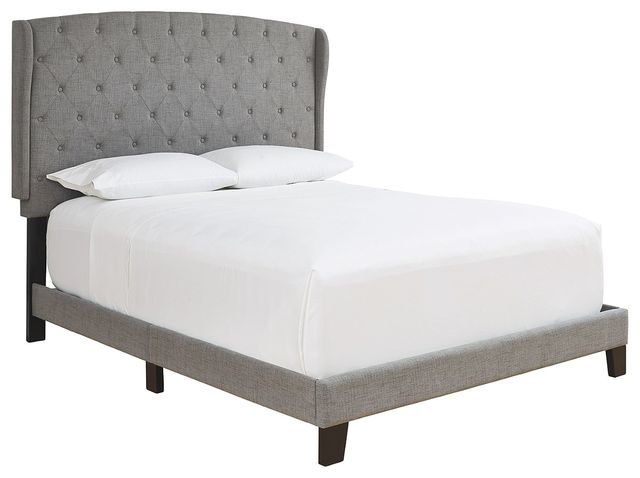 Signature Design by Ashley® Vintasso Gray Queen Upholstered Panel Bed 0