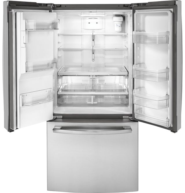 GE® 17.5 Cu. Ft. Counter Depth French Door Refrigerator-Stainless Steel-2