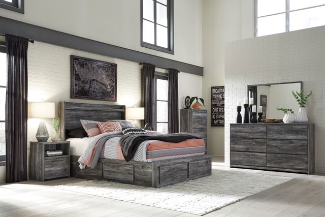 Signature Design by Ashley® Baystorm Gray King Panel Bed with 4 Storage Drawers 4