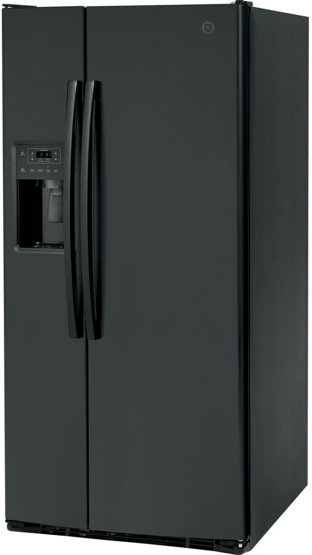GE® 23.0 Cu. Ft. Black Side-by-Side Refrigerator 2