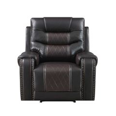 Noma Power Leather Stationary Recliner