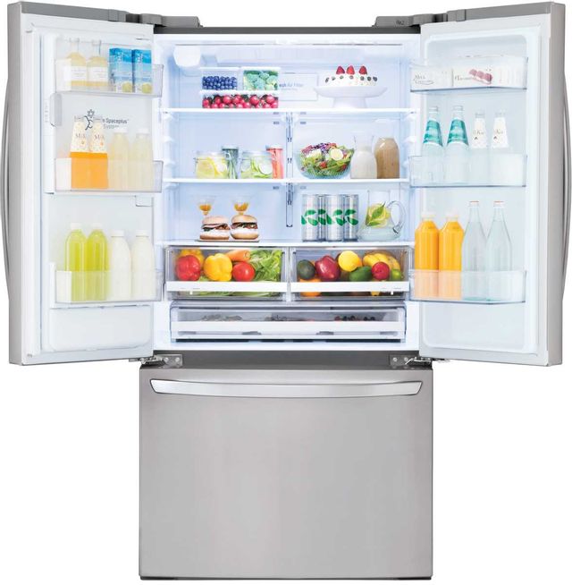 LG refrigerator with open doors