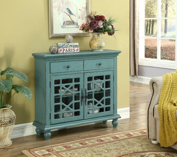 Coast2Coast Home™ Accents by Andy Stein Bayberry Blue Rub-Through Cabinet 3