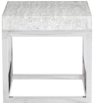 Bernhardt Arctic Clear/Stainless Steel Side Table