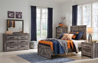 Signature Design by Ashley® 4 Piece Wynnlow Rustic Gray Twin Panel Bedroom Set