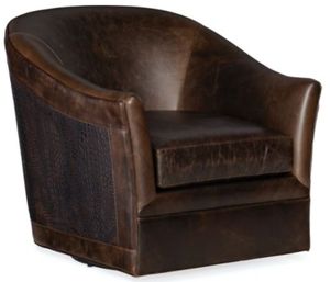 Hooker® Furniture CC Morrison Columbus Chocolate Swivel Club Chair