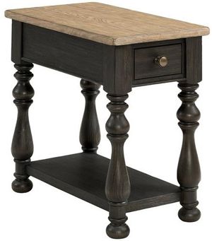 Riverside Furniture Barrington Antique Oak/Matte Black Chairside Table