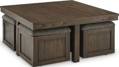 Signature Design by Ashley® Boardernest 5-Piece Brown Coffee Table and Stool Set