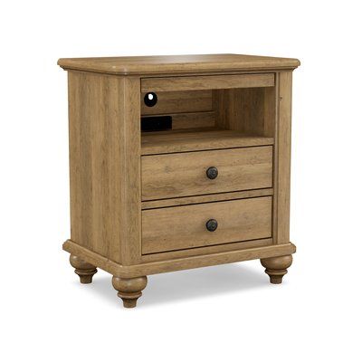 PerfectBalance by Durham Furniture Millcroft 2 Drawer NIghtstand with Pull out Shelf