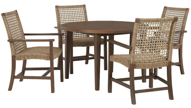 Signature Design by Ashley® Germalia 5-Piece Brown Outdoor Dining Set