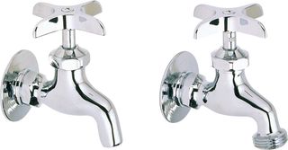 Elkay® Chrome Commercial Service/Utility Single Hole Wall Mount Faucet 1 Pair