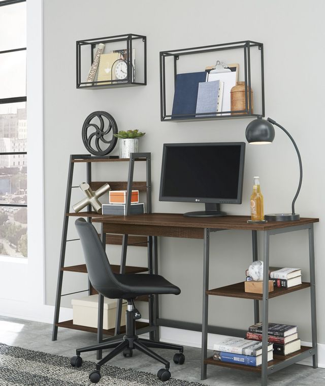 Signature Design by Ashley® Soho Warm Brown Home Office Desk and Shelf 5