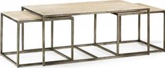 Hammary® Modern Basics 3-Piece Brown Marble Top Rectangular Nesting Cocktail Table Set with Antique Silver Base