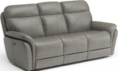 Flexsteel® Zoey Gray Power Reclining Sofa with Power Headrests