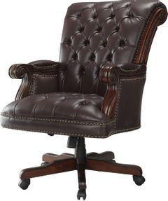 Coaster® Calloway Dark Brown Tufted Adjustable Height Office Chair