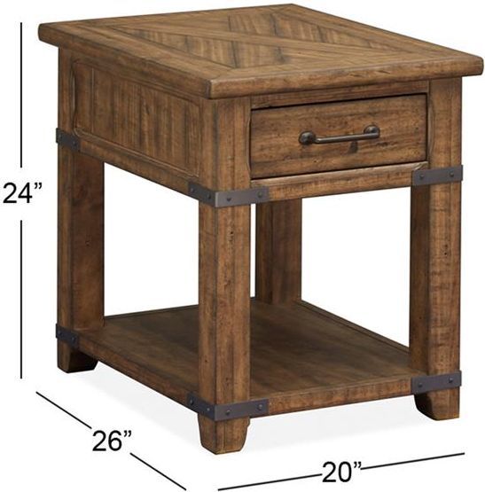 Magnussen® Home Chesterfield Farmhouse Timber Rectangular End Table 8