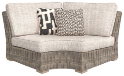 Signature Design by Ashley® Beachcroft Beige Curved Corner Chair w/Cushion 2