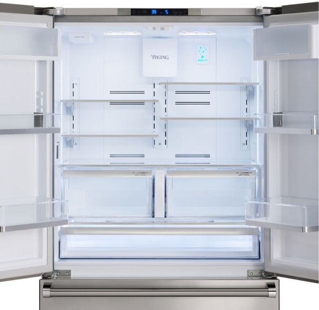 Viking® 3 Series 19.8 Cu. Ft. Stainless Steel Counter Depth Freestanding French Door Refrigerator 4